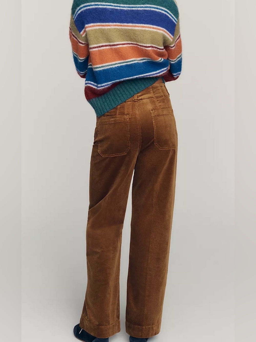 Anthropologie Maeve Collette Camel Corduroy Full Length Wide Leg Pants Women 29 - Picture 2 of 14